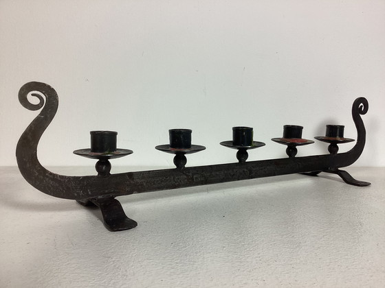 Image 1 of Bougeoir finlandais danois Viking boat vintage sixties