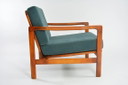 Fauteuil « BZ » de style moderne du milieu du siècle, couleur bleu denim, datant des années 1970.