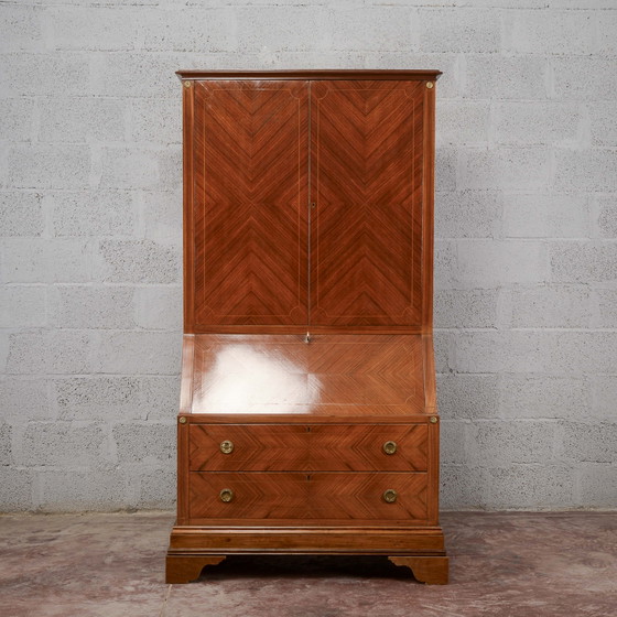 Art Deco Drop-Front Trumeau Credenza – Specchi, Legno (photo 4 of 17)