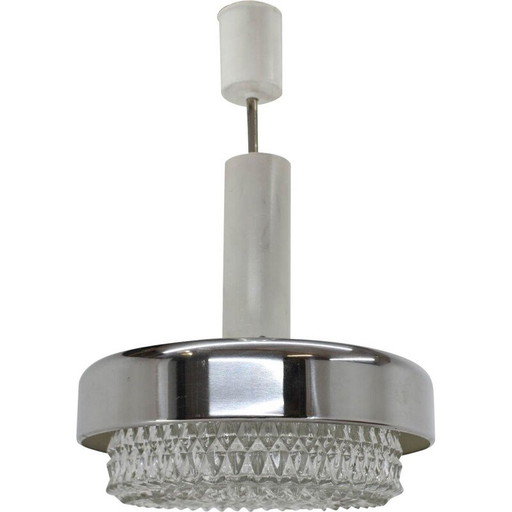 Vintage verchroomde hanglamp van Kamenicky Senov, 1970
