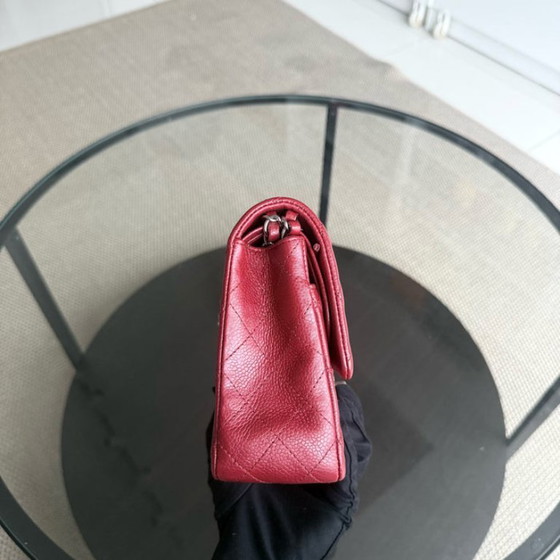 Image 1 of Chanel Classic Flap Medium - Caviar 25CM Quilted Grained Calfskin Dark Red Silver Hardware Series 16