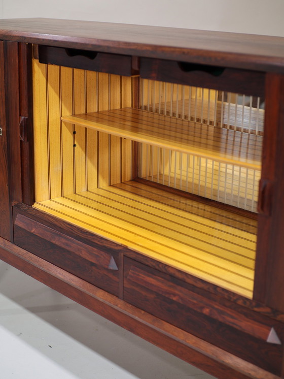 Image 1 of Buffet haut avec bar en bois de rose Buffet danois