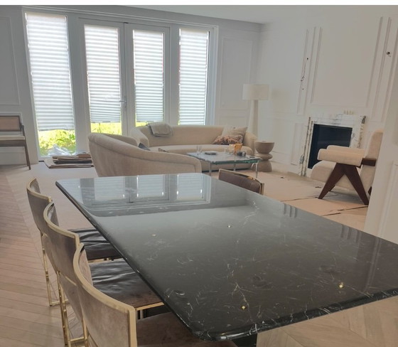 Image 1 of Black marble dining table 180x90cm