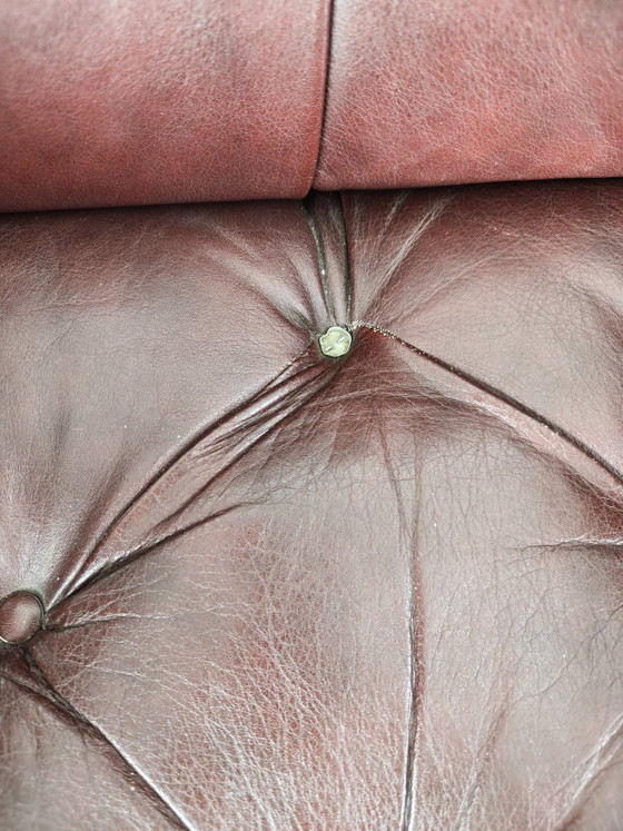 Pair of Antique Library Chairs - Original William Morris & Co Edinburgh Stamped Armchairs – Leather (photo 5 of 18)