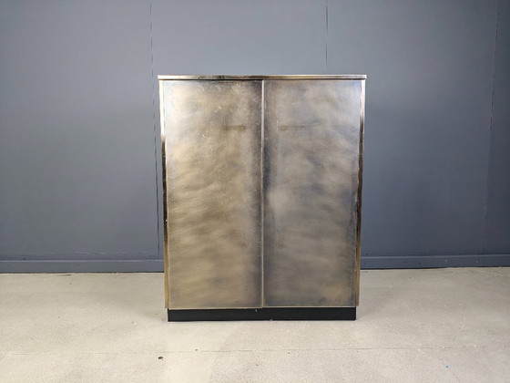 Image 1 of Barschrank aus Messing von belgochrom, 1980er Jahre