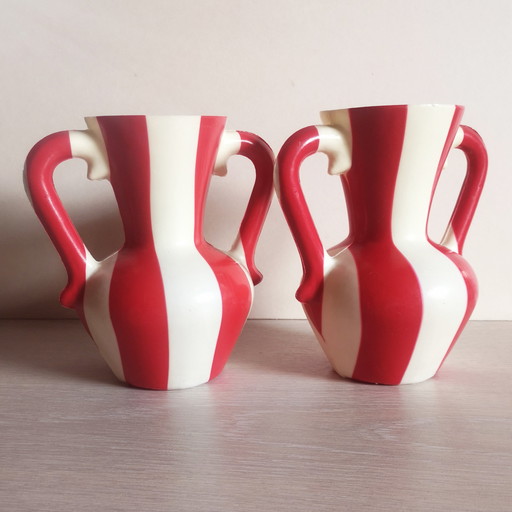 2x Vases en Plastique Vintage 60s