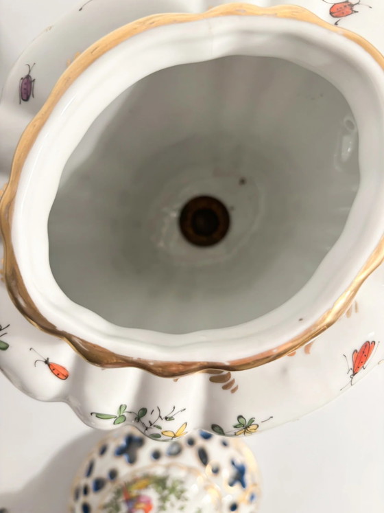 Vase brûleur à parfum en porcelaine française peinte à la main, années 1920 – Objets déco (photo 17 of 19)