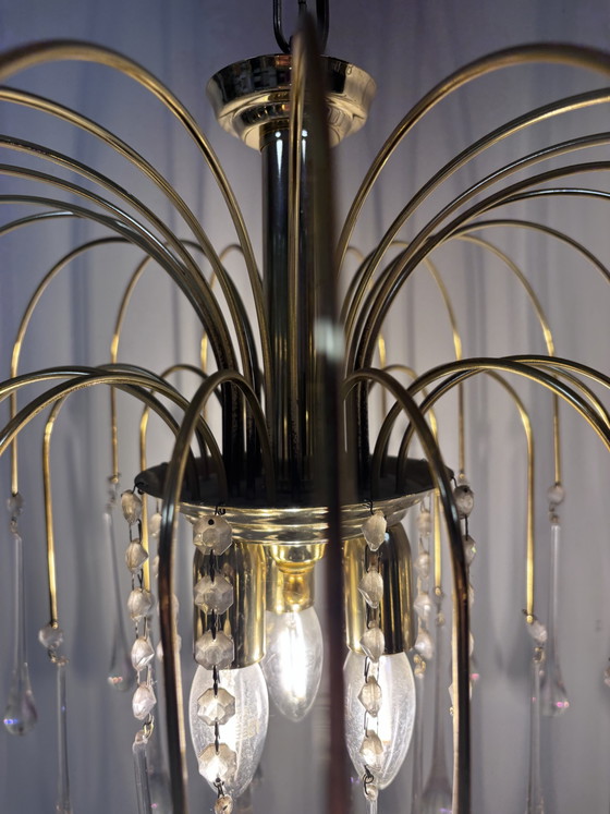 Vintage Teardrop Chandelier Massive Belgium Muranopegels – Glass, Metal (photo 4 of 14)