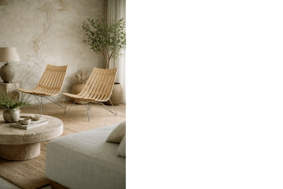 Image 1 of Coppia di poltroncine Scandia di Hans Brattrud per Fjordfiesta, Scandinavia, inizio XXI secolo