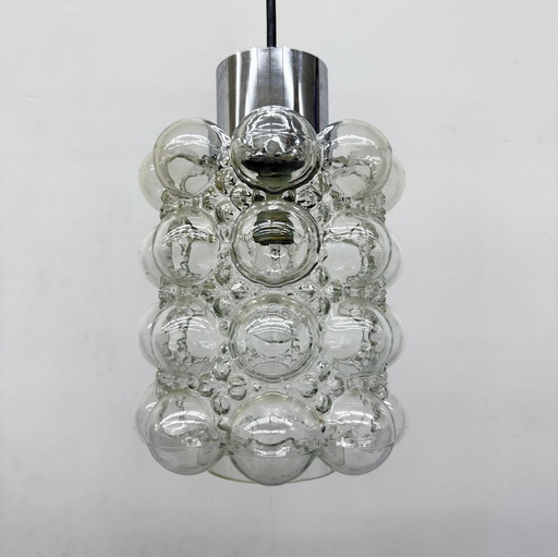 Grande suspension en verre bullé par Helena Tynell pour Limburg, Allemagne, années 1970