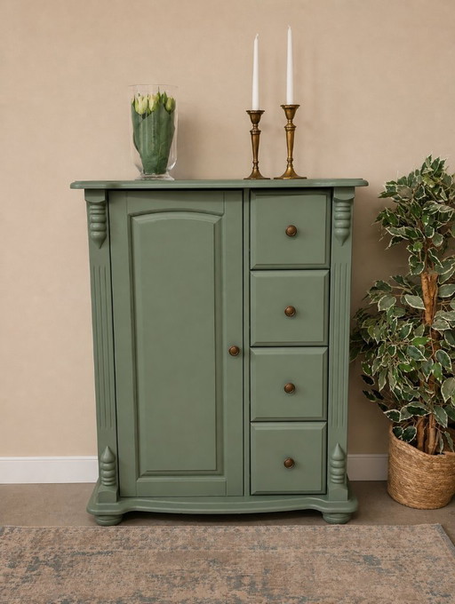 Old green pine lard cupboard, maid's cupboard