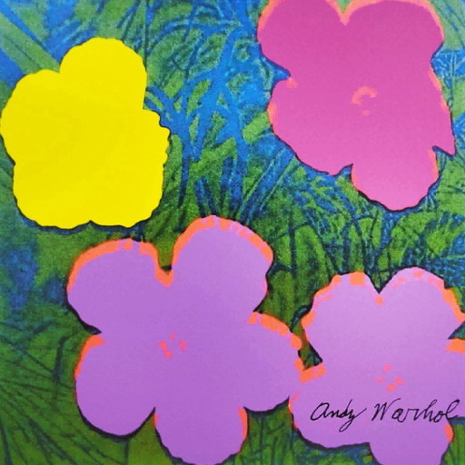 Lithographie en édition limitée « Fleurs » d'Andy Warhol par CMOA - 50 x 50 cm