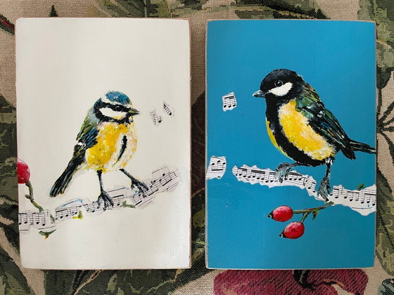 Piccolo dipinto di una cinciallegra – Dipinti e disegni, Legno (photo 7 of 7)
