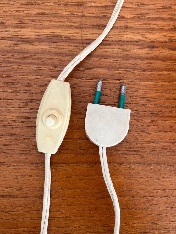 Image 1 of Italiaanse glazen tafellamp uit het ruimtetijdperk, jaren 70