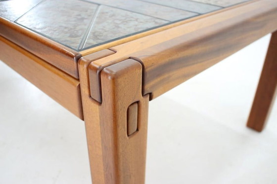 Image 1 of 1970s Danish Modern Coffee Table in Solid Teak with Inset Slate Tile Top