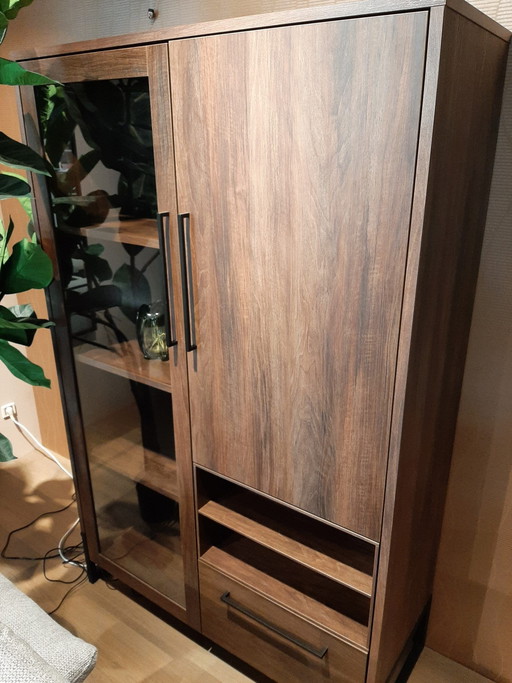 Vitrinekast Sparcia - dark almond