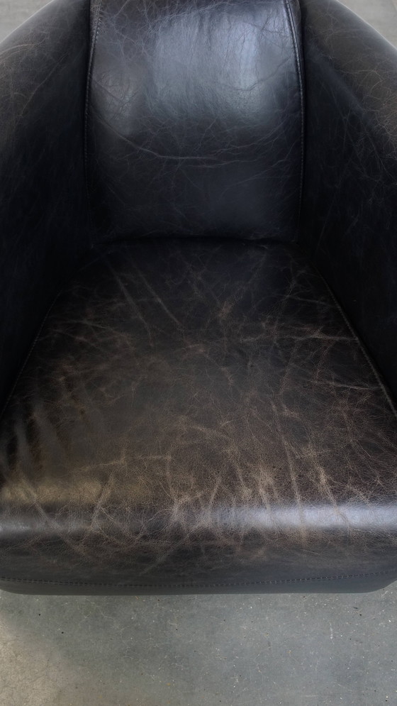 Image 1 of Aviator-Sessel aus schwarzem Rindsleder