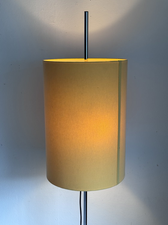 Vintage Minimalist Floor Light Staff Leuchten 1960 – Chrome, Textile (photo 11 of 12)