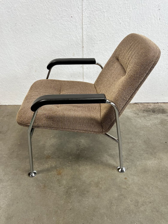 Set Poltrone Tubolari Cromate Vintage, Paesi Bassi Anni '70 – Tessile, Cromo, Mid Century Modern (photo 11 of 16)
