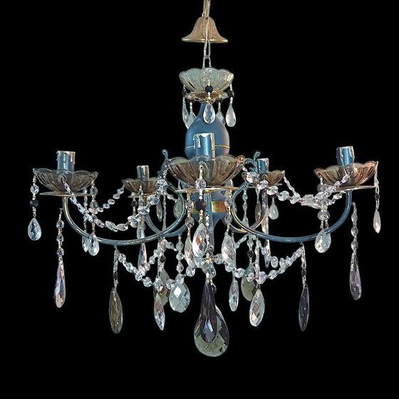 Image 1 of Chandelier grapihite &gold.vintage