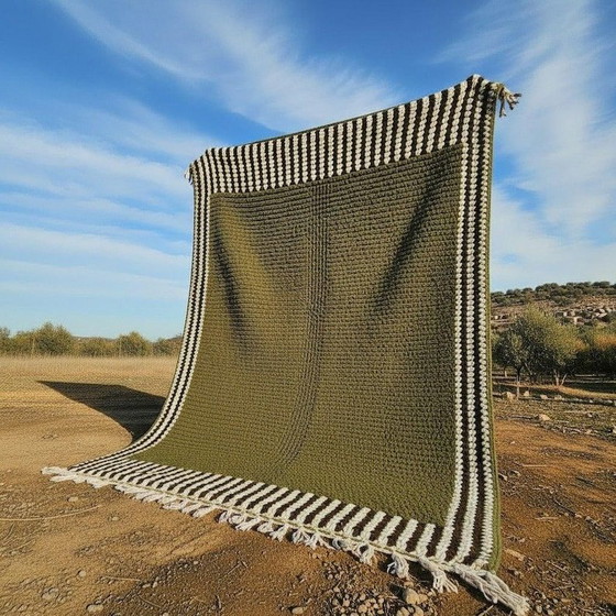 Image 1 of Marokkaans Atlas wollen tapijt, handgeweven volgens traditionele methoden, 1,5/2,6 m