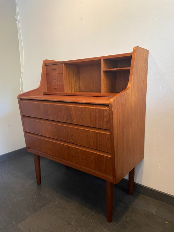 Image 1 of Vintage Danish secretaire with 3 drawers