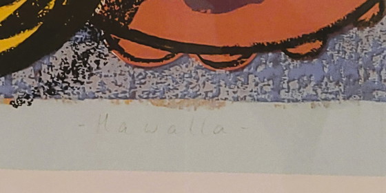 Sussette van de Lande Hawalla print, colorful, Lithographs & prints, Paper, Yellow, Modern (photo 4 of 6)