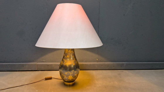 Image 1 of Lampada da tavolo vintage in peltro, anni '70
