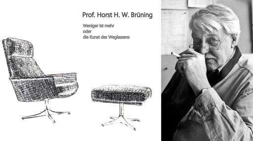 COR SEDIA – Lounge-Chair Sessel mit Ottomane 2-tlg. Design: HORST BRUENING 1965