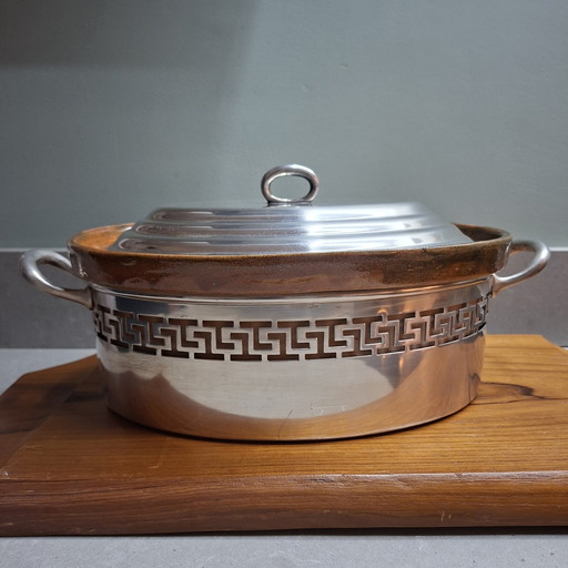 Wiskemann-Auflaufform mit versilbertem Halter