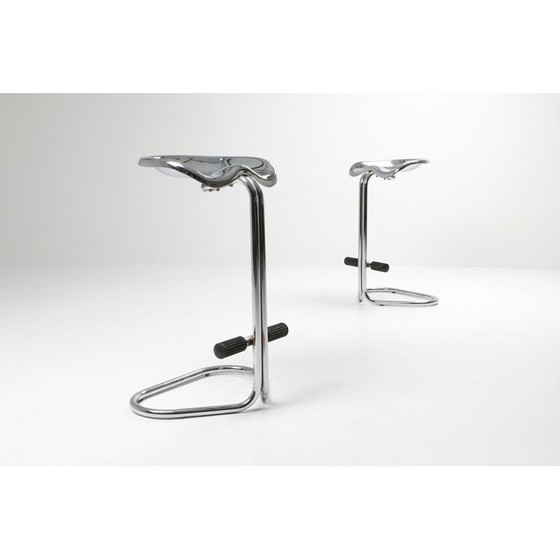 Image 1 of Set of 2 vintage chrome stools by Rodney Kinsman for Bieffeplast, 1970s