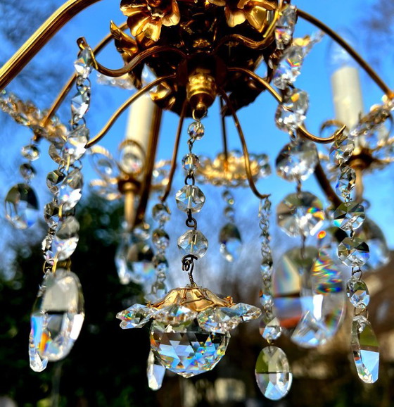 Antiker Palwa Kristallblüten Kronleuchter – Crystal (photo 2 of 5)