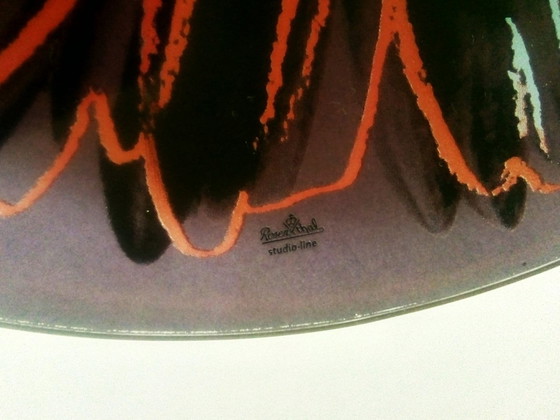 Image 1 of Andy Warhol Pop-Art 'Gänseblümchen' Rosenthal Studio Lila Glas Ornament Teller 1980er Jahre