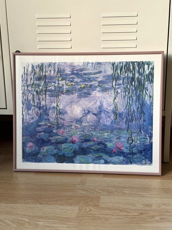 Image 1 of Affiche vintage Claude Monet Les Nymphéas (Nymphéas) années 1990 – encadrée