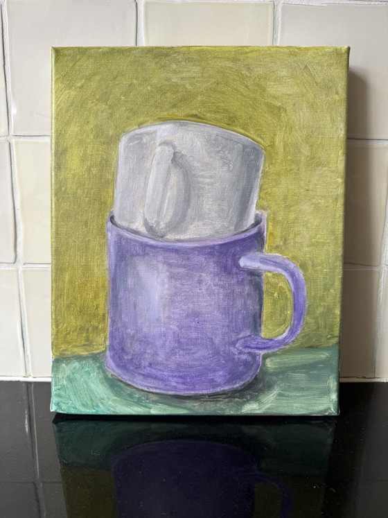 Pintando “Tazas” – Eliza de Geus, Pinturas y dibujos, Canvas (photo 4 of 5)