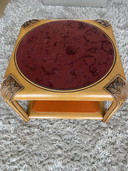 Vintage art deco coffee table side table glass velvet leather