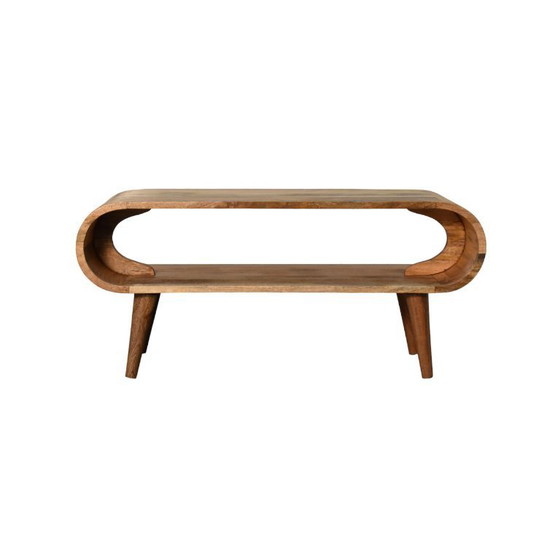 Image 1 of Salontafel in Mangohout met Eikenhouten look