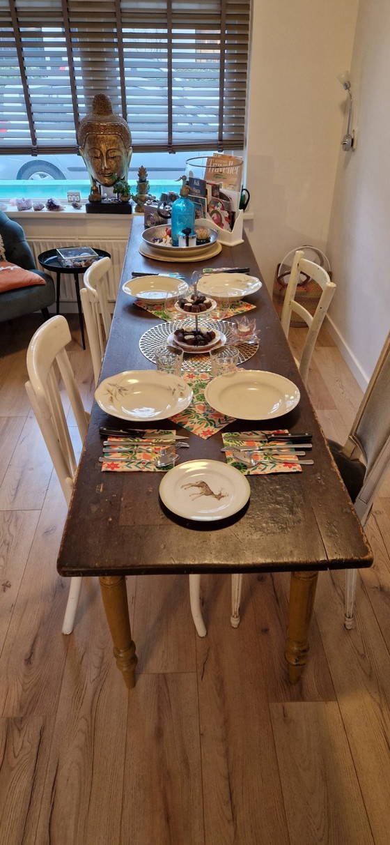 Image 1 of Antique (dining) table, wood, vintage