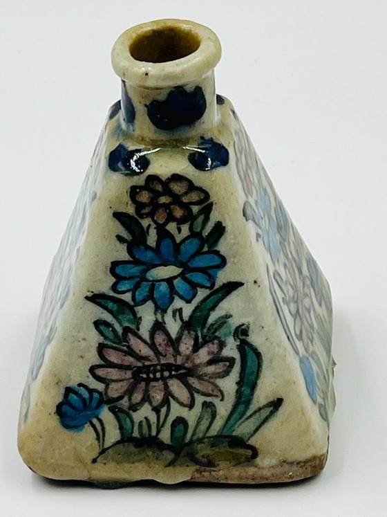 Image 1 of Antique Persian Ceramic Flask, Qajar Period, Islamic Art, 19th Century