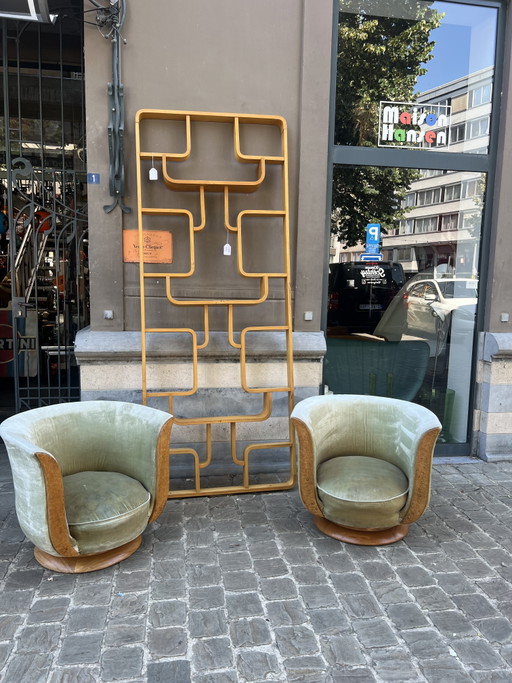 2x Sièges tulipe art déco Hôtel Le Malendre.