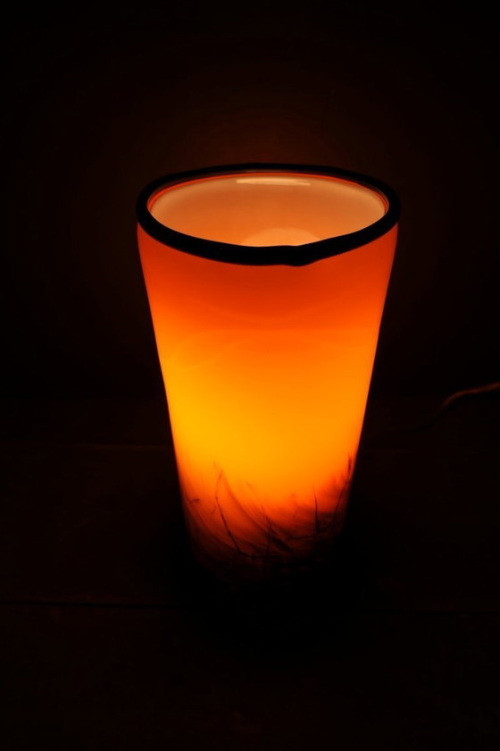 Image 1 of Vintage Eglo glazen tafellamp cilinder