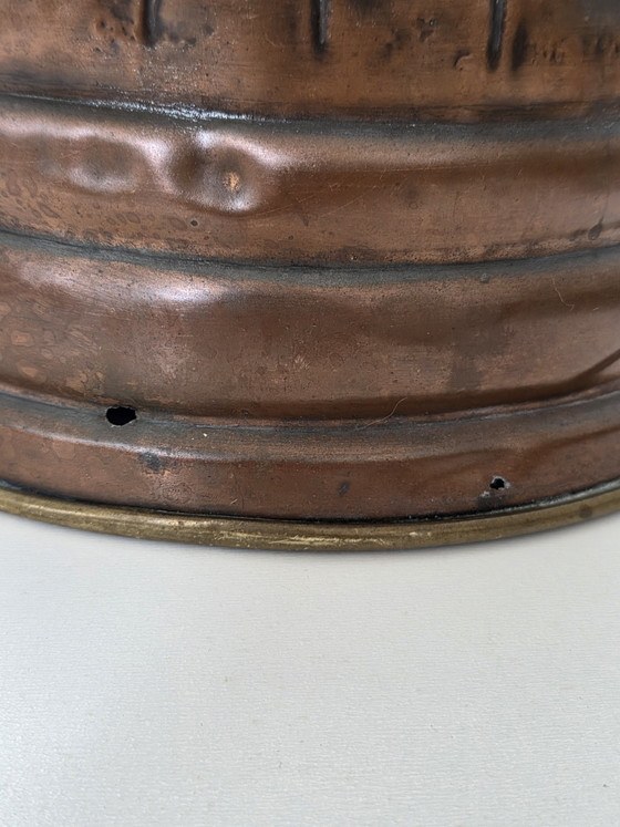 Vintage Nederlandse paraplubak/kolenkit van koper en messing met reliëf – Copper, Brass (photo 11 of 15)