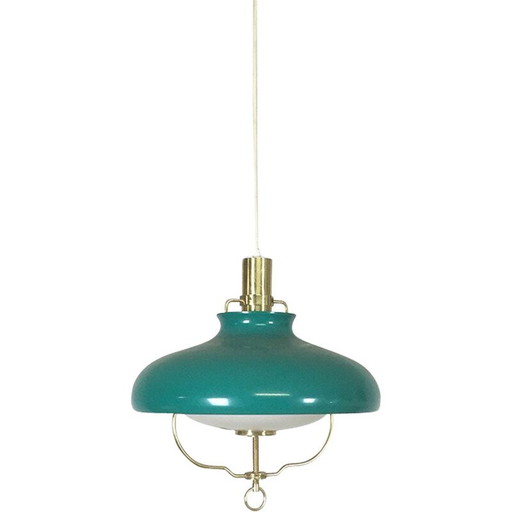 Deense Lyfa turquoise hanglamp - 1960