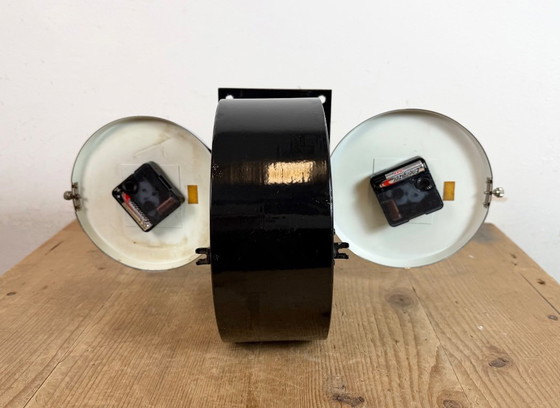 Image 1 of Vintage zwarte Citizen dubbelzijdige scheepswandklok, jaren 80