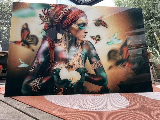 Image 1 of Cobra art: woman with butterfly