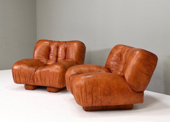 Image 1 of 2X Loungestoelen van Giuseppe Rossi voor Rossi di Albizzate, Italië – jaren 70