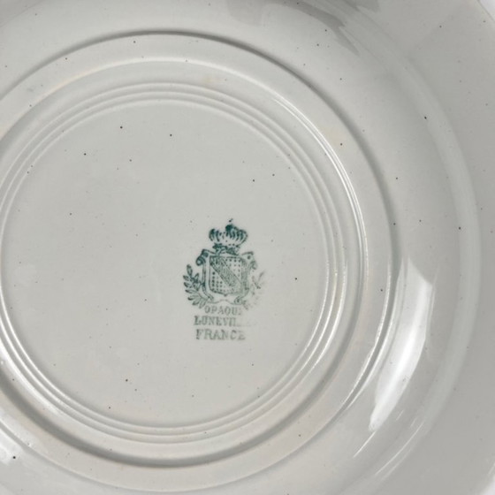 Image 1 of Set of 8 soup plates, "Oeillet" pattern, KG Lunéville, ironstone, 19th century