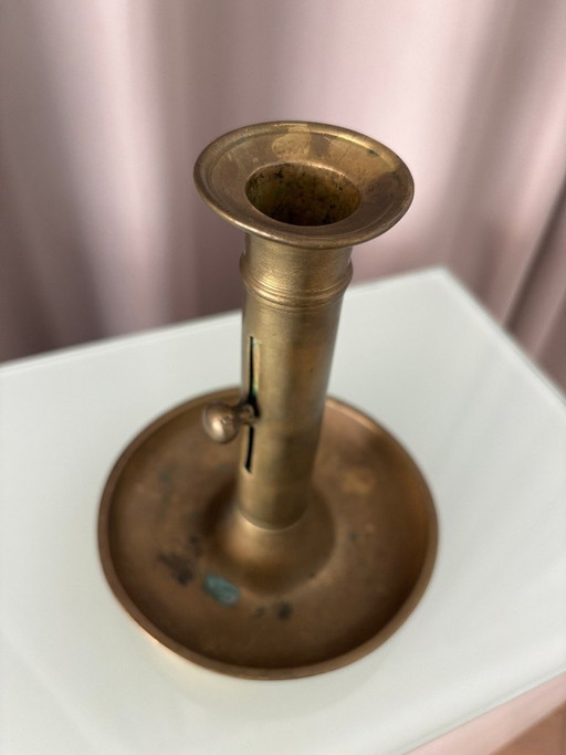 Vintage verstelbare messing kandelaar – Artisan, kandelaars en kaarsen, Metal (photo 2 of 13)