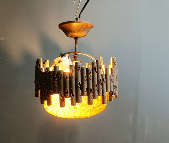 Image 1 of Lampade a sospensione brutaliste di Marcello Fantoni, anni '60