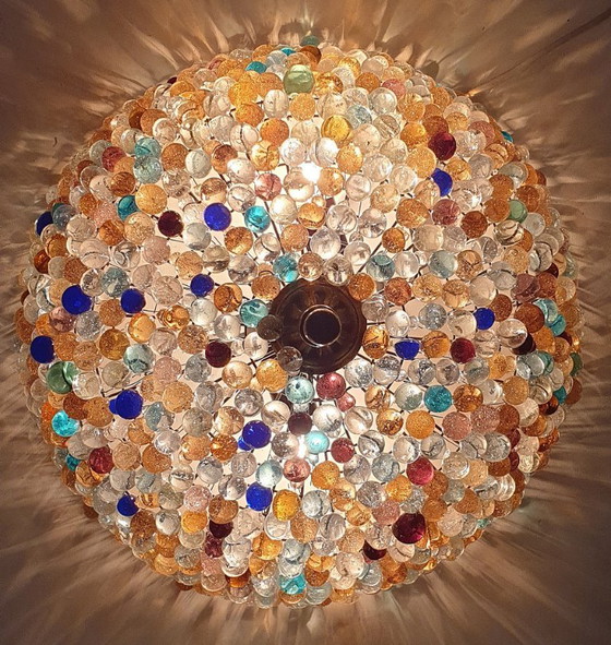 Image 1 of Grande lampe de plafond en verre de Murano en forme de grappe de raisin (37 cm).